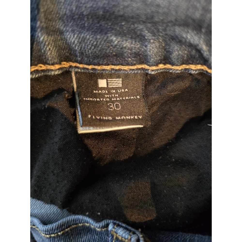 Flying Monkey Jeans Womens 30 Blue Dark Wash Mid Rise Bootcut Stretch Denim - Picture 4 of 5